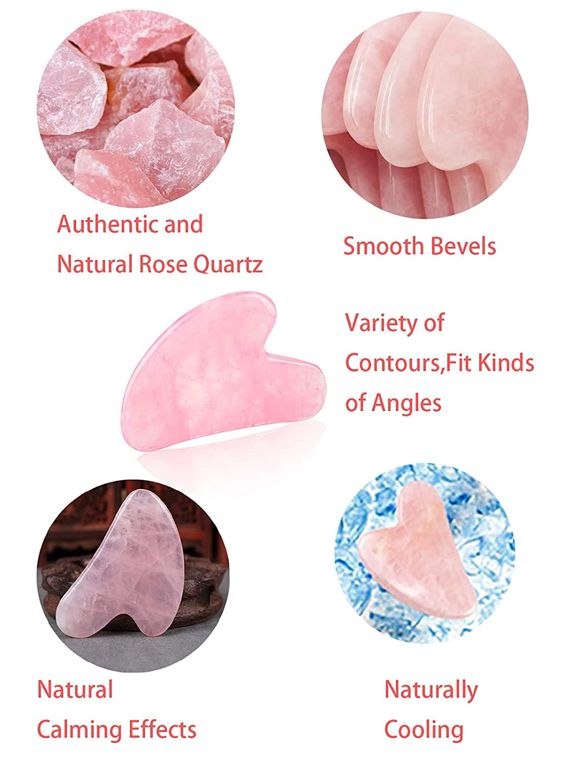 Mysense Level a Gua Sha Facial Massage Tool,Jade and Rose Quartz Guasha Face Massage Tool,Skin Care Massage Beauty Tool for Women Body Eyes Neck Slimming Massager (Heart Shape) Health & Beauty > Personal Care > Cosmetics > Cosmetic Tools > Skin Care Tools Mysense