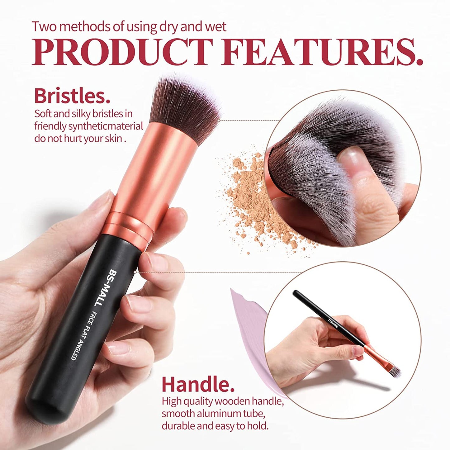 Makeup Brushes BS-MALL Premium Synthetic Foundation Powder Concealers Eye Shadows Makeup 14 Pcs Brush Set (A-Rose Golden) Health & Beauty > Personal Care > Cosmetics > Cosmetic Tools > Makeup Tools BS-MALL