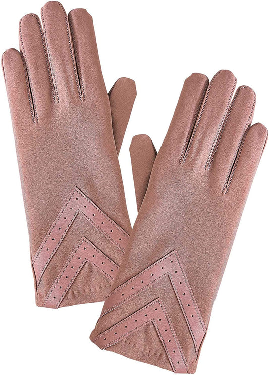 Isotoner Spandex 3-Button Length Chevron Gloves Style A30276 Apparel & Accessories > Clothing Accessories > Gloves & Mittens Isotoner Blush Large/Extra Large