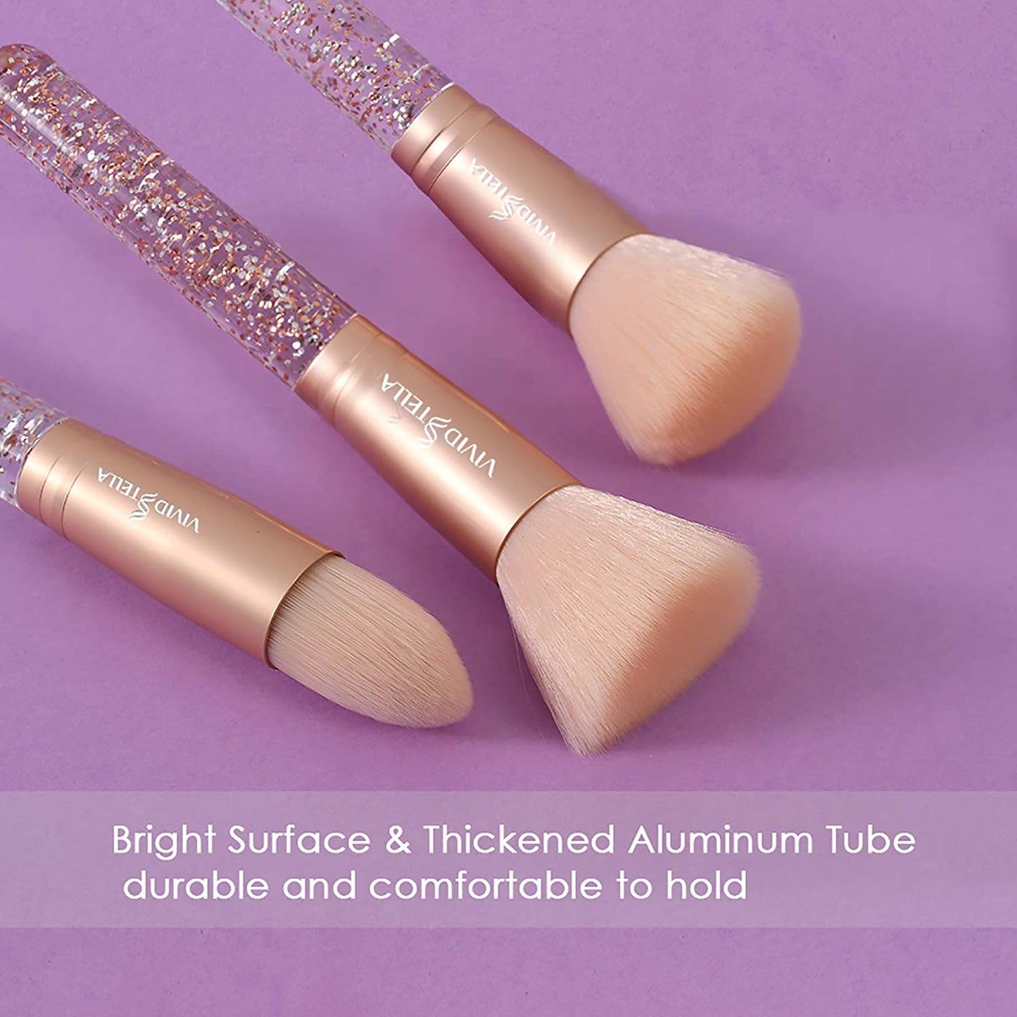 Vivid Tella Makeup Brushes 10 Pcs Crystal Transparent Handle Acrylic Cosmetic Brush Set Travel Makeup Bag Beauty Tool for Women Girls Health & Beauty > Personal Care > Cosmetics > Cosmetic Tools > Makeup Tools VIVID TELLA