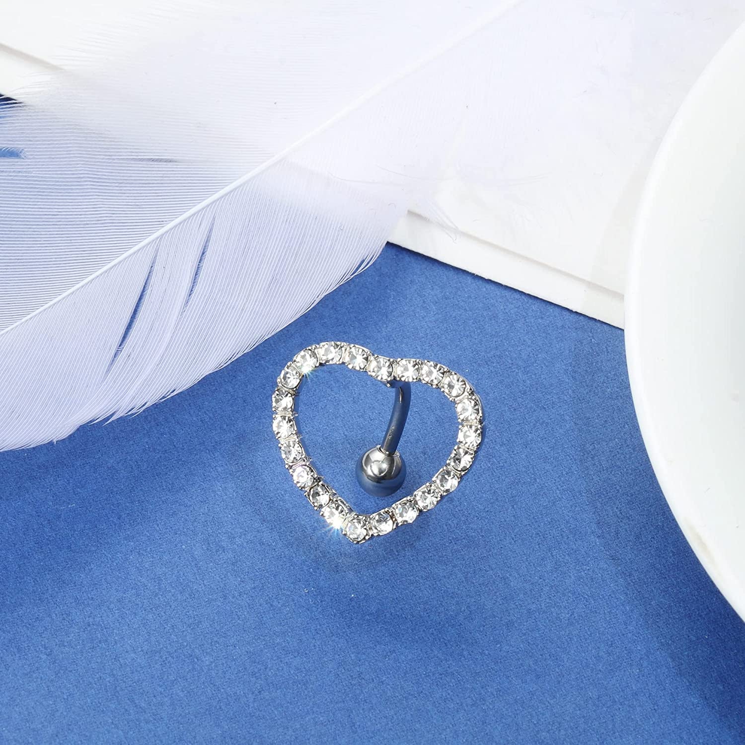 CASSIECA 14G Belly Button Rings Dangle for Women 316L Stainless Steel Snake Heart Shiny CZ Butterfly Navel Belly Rings Barbell Body Piercing Jewelry Apparel & Accessories > Jewelry > Body Jewelry CASSIECA