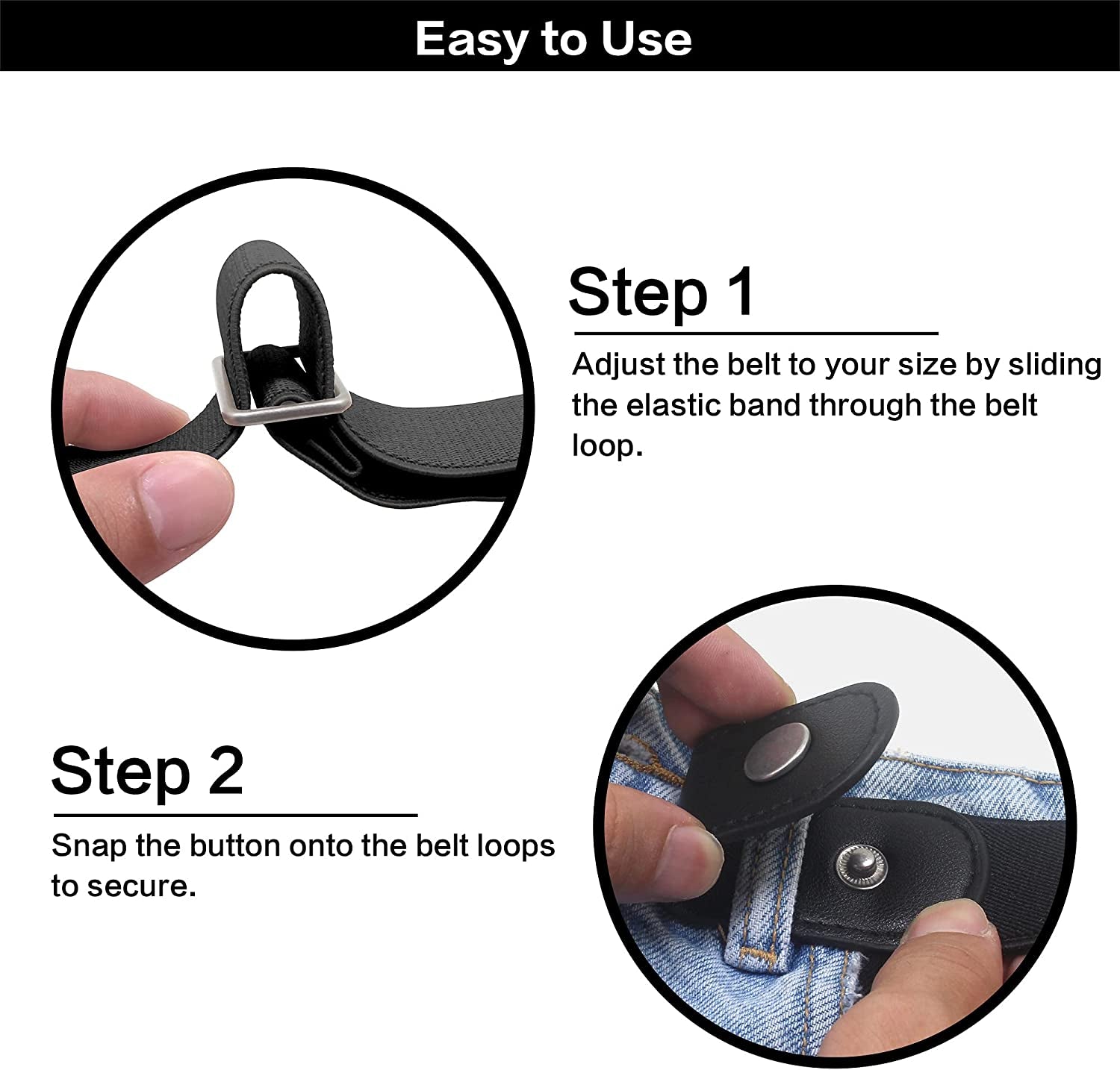 Udekit No Buckle Elastic Stretch Belts Buckle Free Waist Belt for Jeans Pants Apparel & Accessories > Clothing Accessories > Belts Udekit