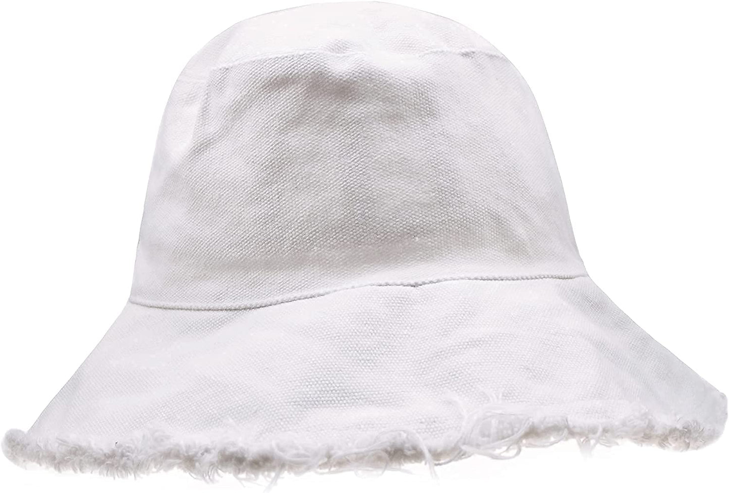 Frayed-Edge-Bucket-Hat-Summer Distressed-Beach-Sun-Hat-For-Women Men Teens Girls- Floppy Wide-Brim Fisherman Cap(Size: 7 1/8) Apparel & Accessories > Clothing Accessories > Hats UTOWO