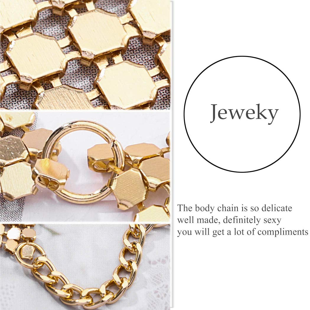 Jeweky Sequin Bra Chain Gold Tassel Crop Top Chest Body Chains Sexy Beach Nightclub Rave Bikini Body Accessories Jewelry for Women and Girls Apparel & Accessories > Jewelry > Body Jewelry Artist Unknown