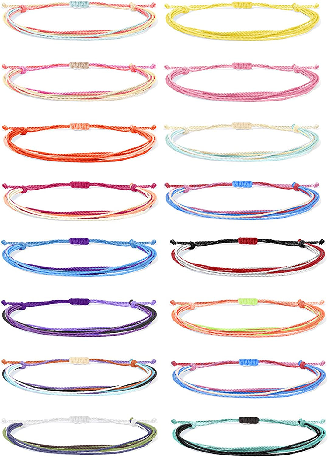 Choice of All String Bracelets for Teen Girls Boho Waterproof Bracelets Ankle Bracelets for Girls Christmas Gifts Wave Surfer Bracelets Summer Beach Anklets Apparel & Accessories > Jewelry > Anklets choice of all 1702-16-PCS1