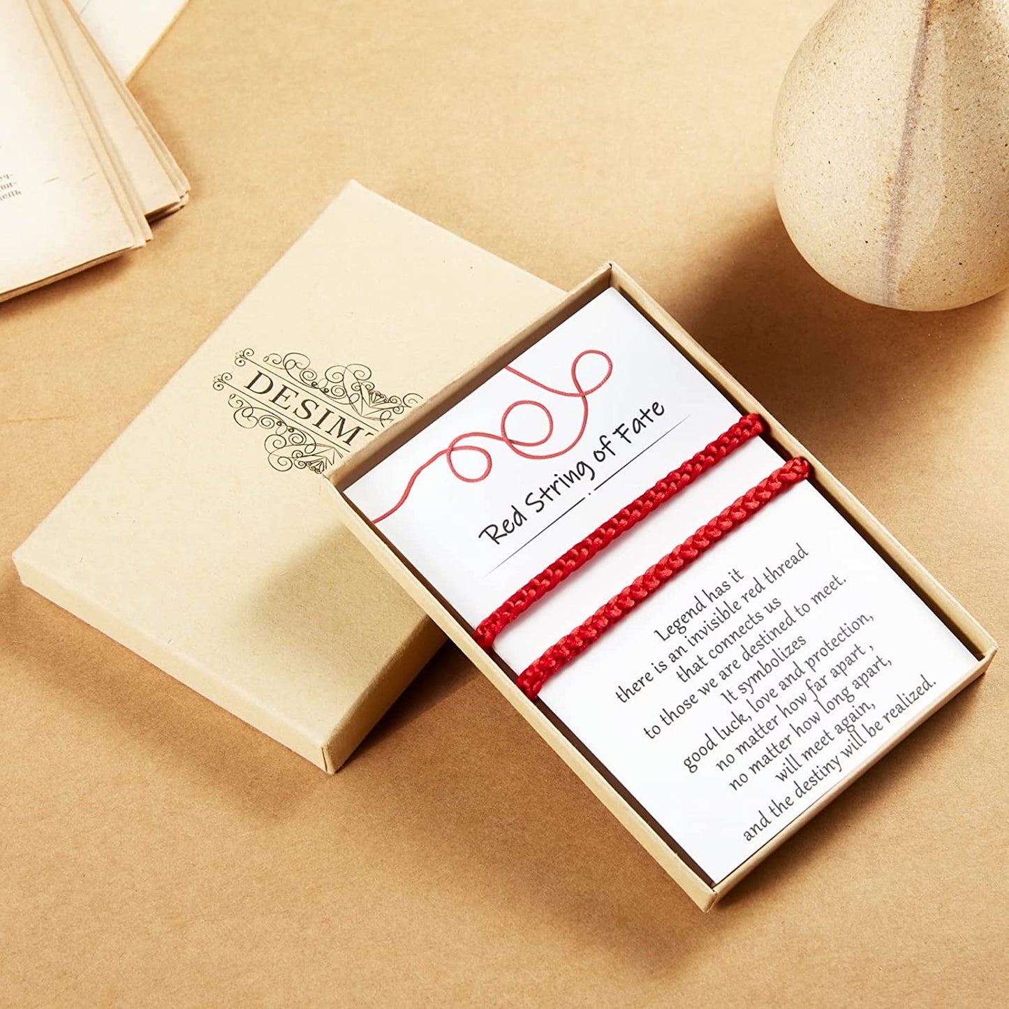 DESIMTION Red String of Fate Good Luck Protection Couples Bracelets for Boyfriend and Girlfriend Him and Her Long Distance Relationships Gifts Apparel & Accessories > Jewelry > Bracelets DESIMTION