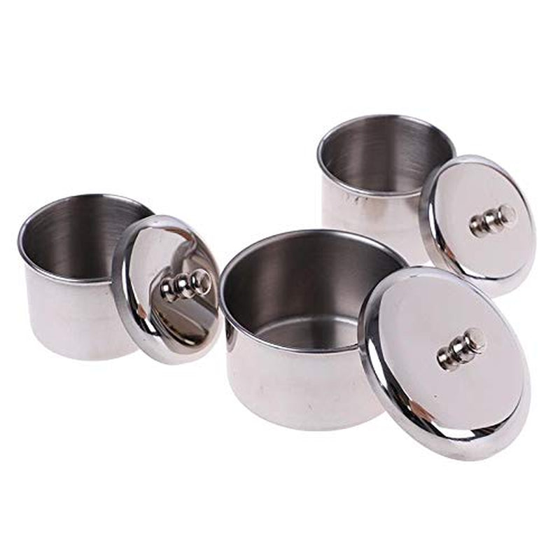 PIAOPIAONIU 3 Pieces Nail Art Equipment Cup Bowls Stainless Steel Acrylic Liquid Powder Cup Stainless Steel Nail Powder Holder Container with Lids for Nail Art Tools Health & Beauty > Personal Care > Cosmetics > Cosmetic Tools > Nail Tools PIAOPIAONIU