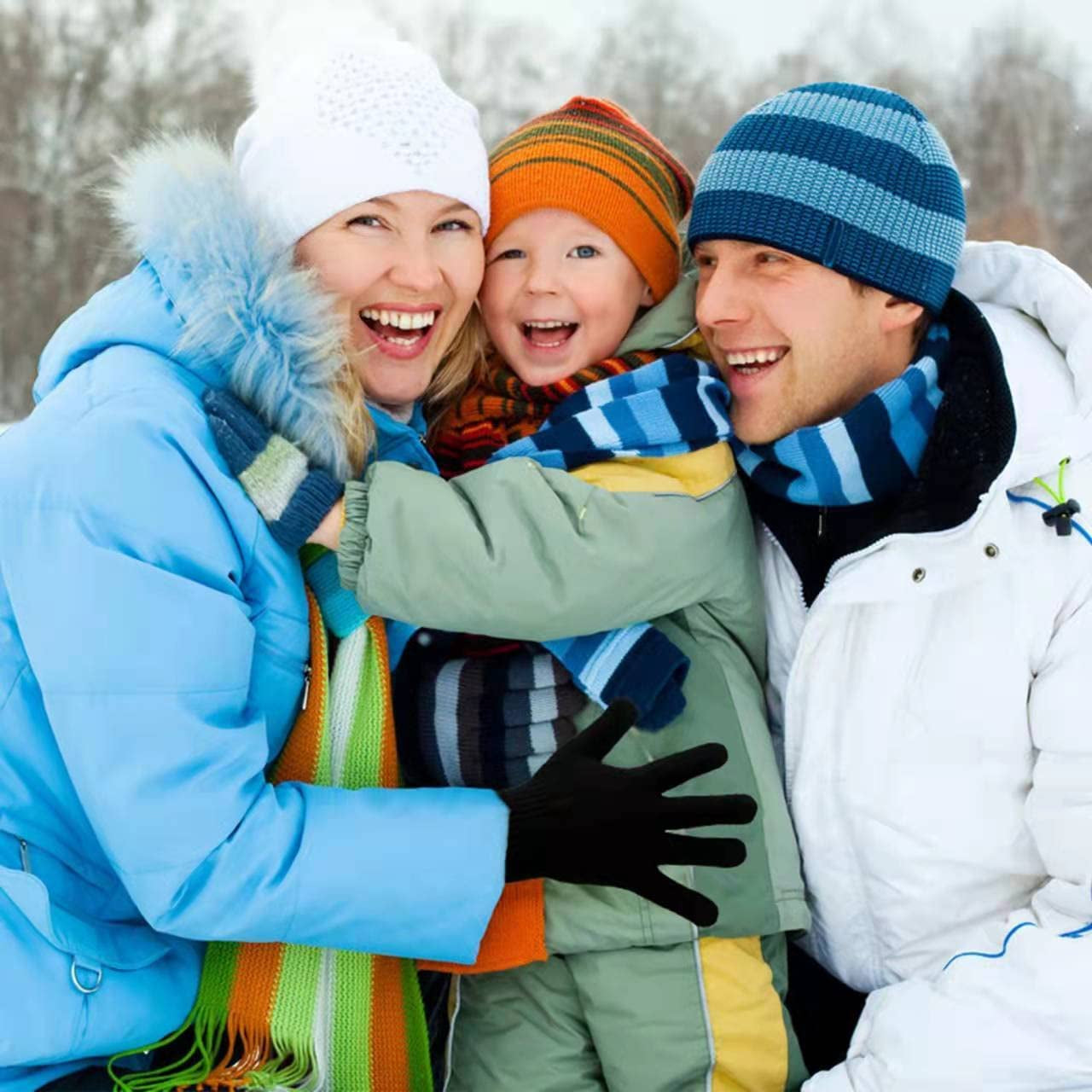 GLEDLOVES 5 Pairs Winter Knitted Magic Elastic Gloves for Unisex Gloves Knit Full Fingers Warm Gloves for Men Women. Apparel & Accessories > Clothing Accessories > Gloves & Mittens GLEDLOVES