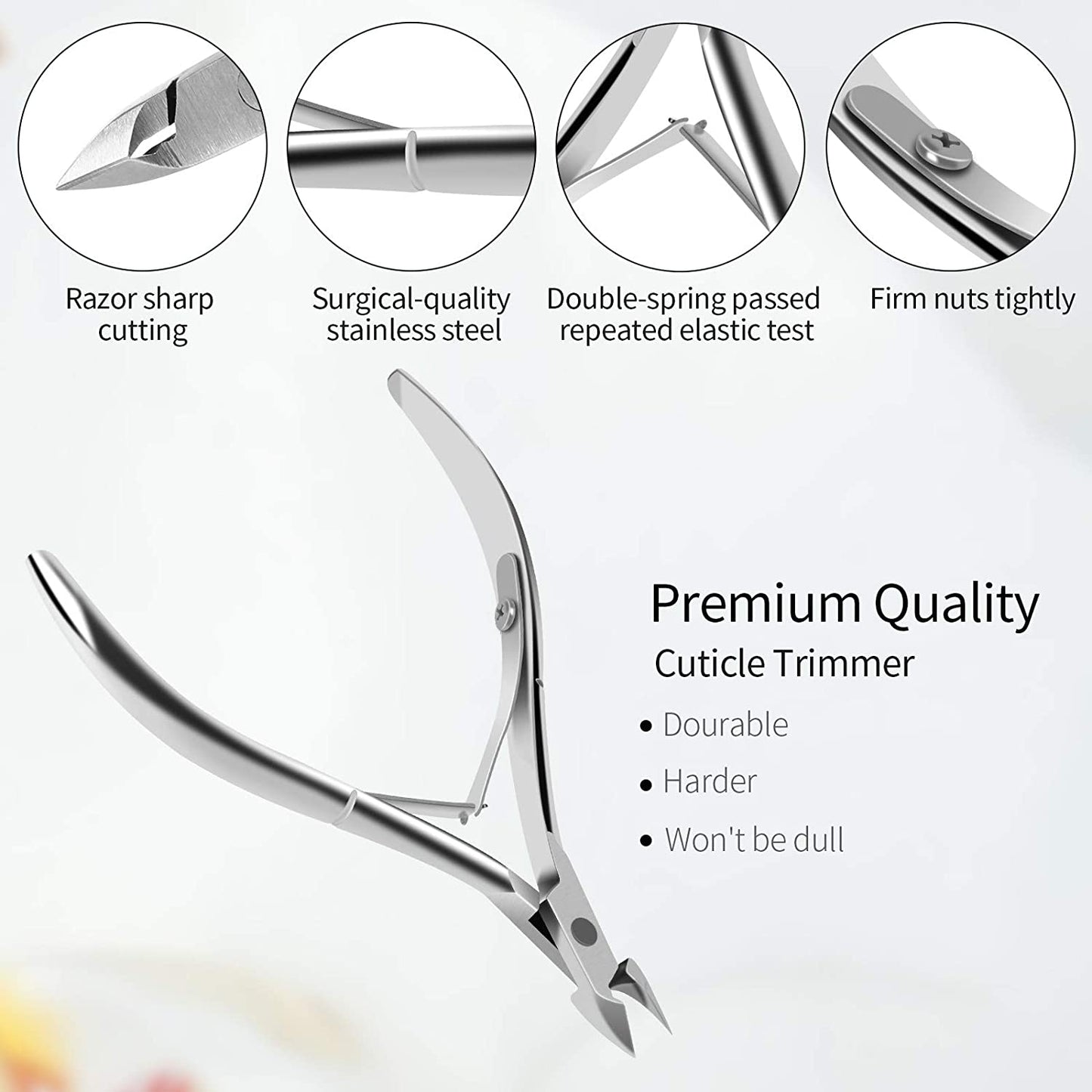 Cuticle Remover Cuticle Cutter Trimmer,Professional Cuticle Nipper Stainless Steel Cuticle Clippers Extremely Sharp Nail Cuticle Tools for Manicure and Pedicure at Home and Salon - Silver Health & Beauty > Personal Care > Cosmetics > Cosmetic Tools > Nail Tools Boujean