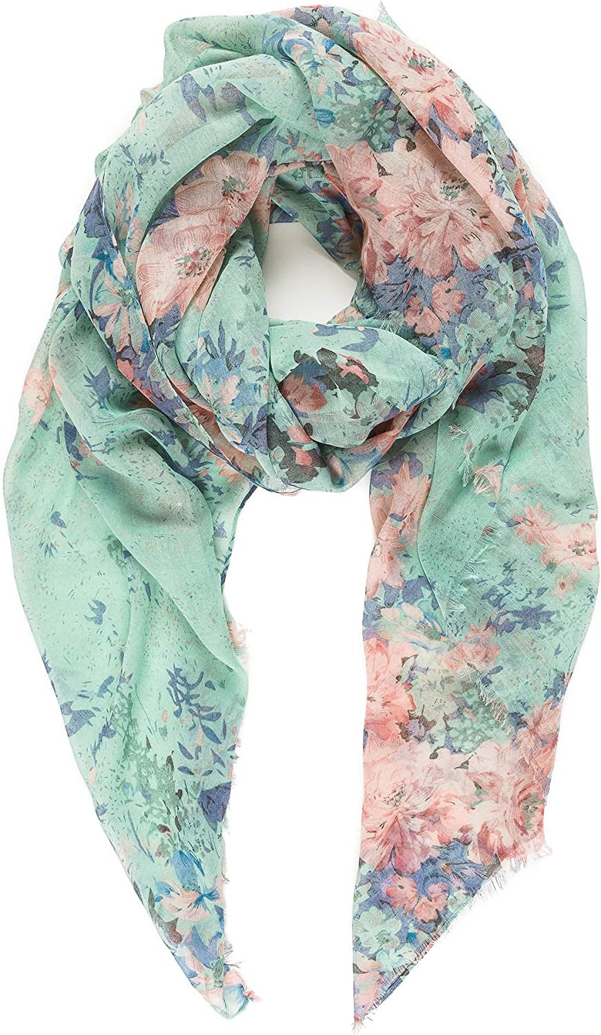 Scarf for Women Lightweight Floral Flower Scarves for Spring Spring Fall Winter Shawl Wrap Apparel & Accessories > Clothing Accessories > Scarves & Shawls MELIFLUOS DESIGNED IN SPAIN Barcelona Collection 1 - Green Floral
