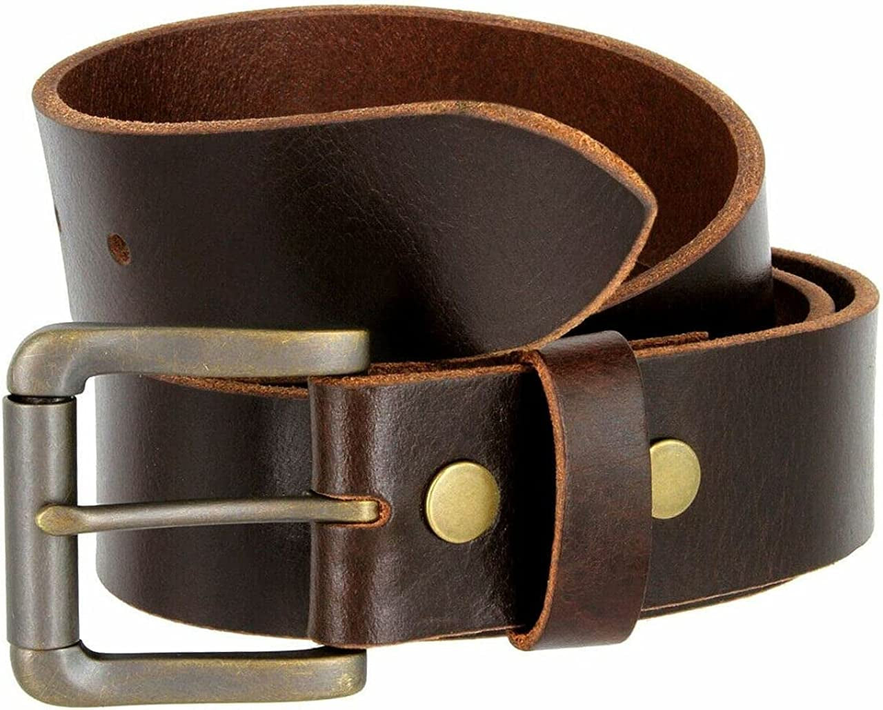 One Piece Full Grain Buffalo Oil Tanned Leather Replacement Belt Strap/ Belt with Buckle 1-1/2" (38Mm) Wide- Multiple Choices Apparel & Accessories > Clothing Accessories > Belts Belts.com Typea-oil Tanned-brown-p4317 36