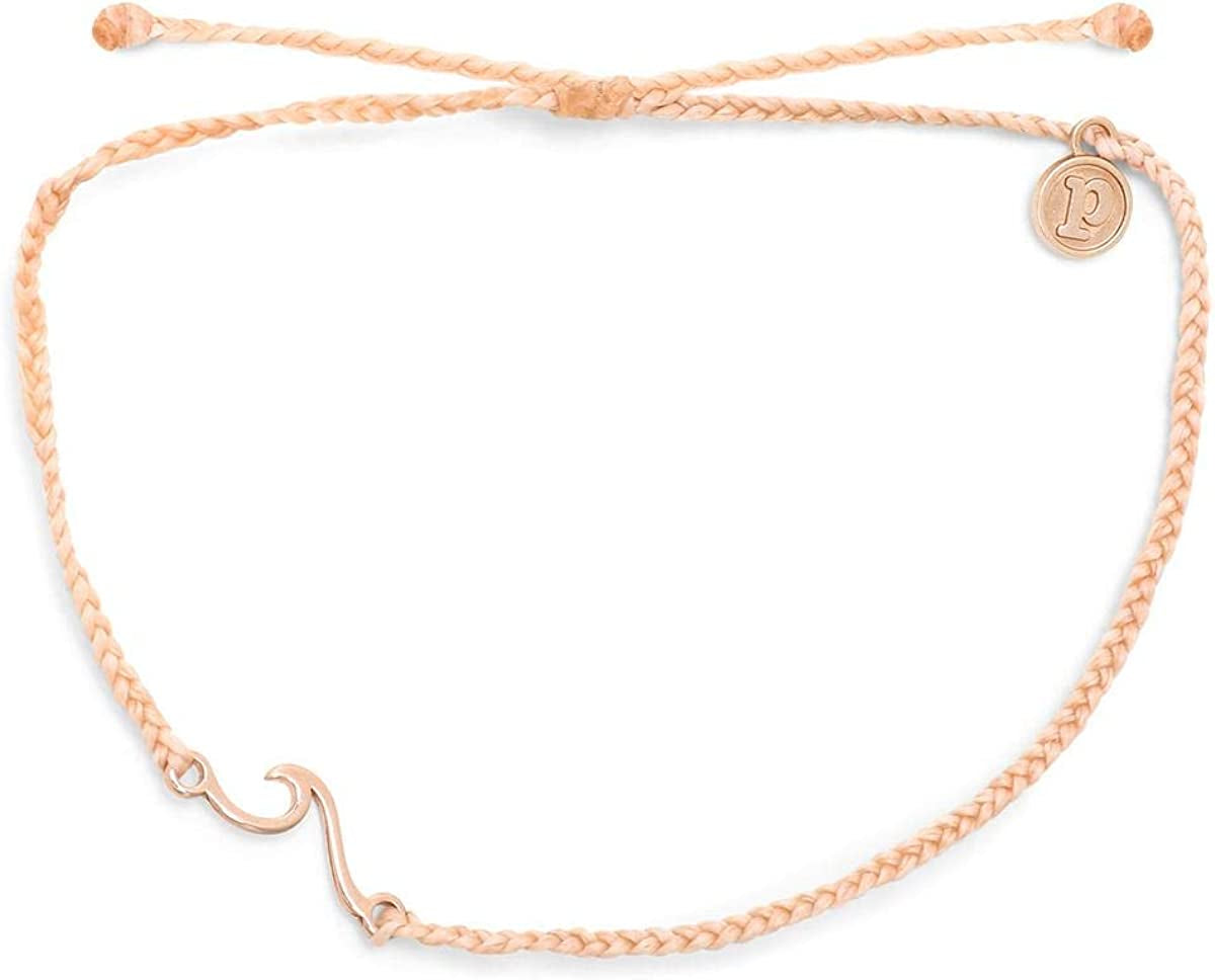 Pura Vida Gold or Silver or Rose Gold Shoreline Anklet W/Plated Charm - Adjustable Band, 100% Waterproof Apparel & Accessories > Jewelry > Anklets Pura Vida Blush
