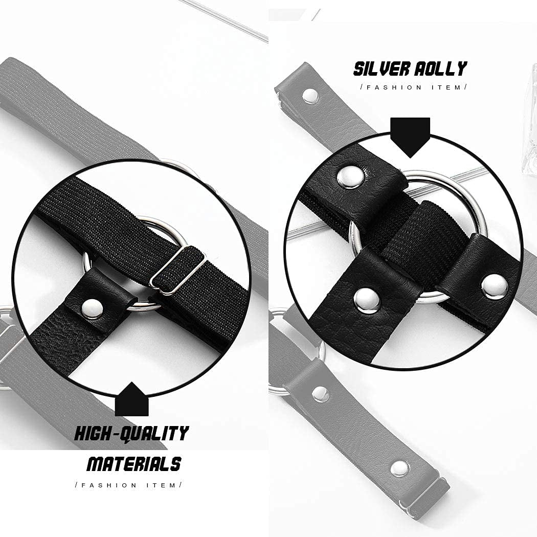 Gemily Punk Leg Chain Belt Leather Body Chain Black Thigh Chain Rave Party Body Jewelry Accessories for Women and Girls (1) Apparel & Accessories > Jewelry > Body Jewelry GEMILY