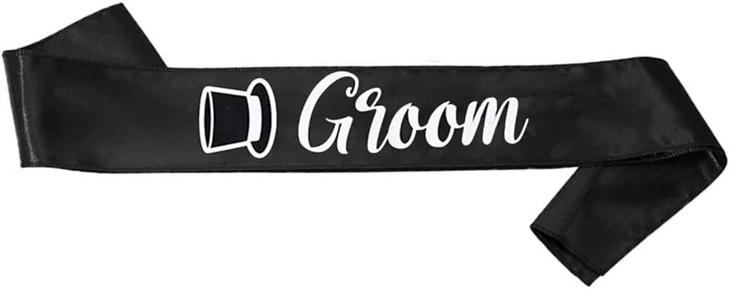 Bride & Groom Sash Set - Bride to Be Sash Groom to Be Sash Engagement Party Favors | Bachelor Bachelorette Party Supplies Bridal Shower Sash Set Decorations Just Married Gift Engaged Decor Accessories Apparel & Accessories > Clothing Accessories > Sashes Brosash