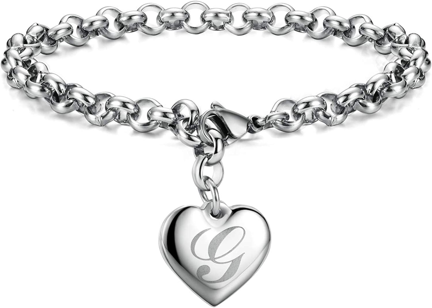 Heart Initial Charm Bracelets for Teen Girls Letters Alphabet Bracelet Jewelry for Girls Gifts for Teenage Girls Apparel & Accessories > Jewelry > Bracelets Monily G