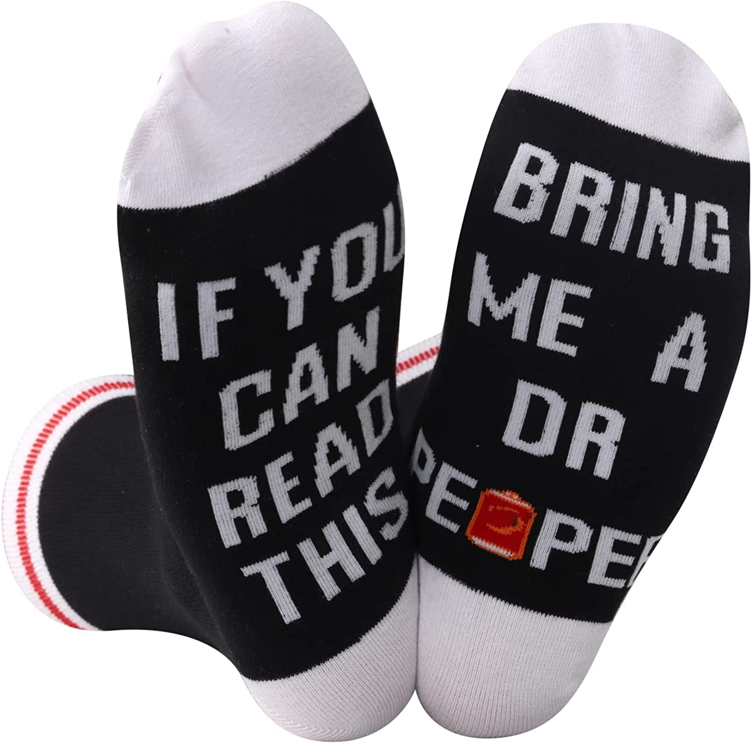 Drinking Gift Novelty Socks for Men Women Carbonated Drinks Lover If You Can Read This Bring Me a Drinking Apparel & Accessories > Jewelry > Anklets GJTIM D Black
