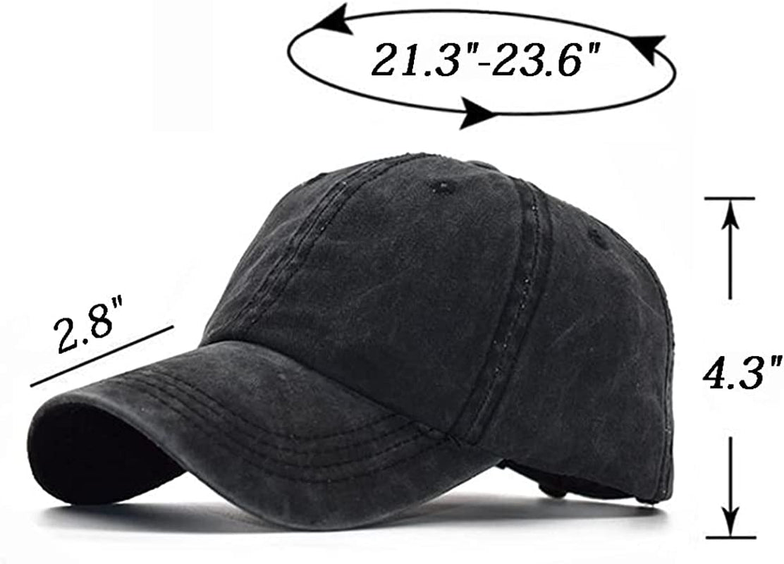 Eohak Ponytail Baseball Hat Distressed Retro Washed Womens Twill Apparel & Accessories > Clothing Accessories > Hats KYLIE MAX