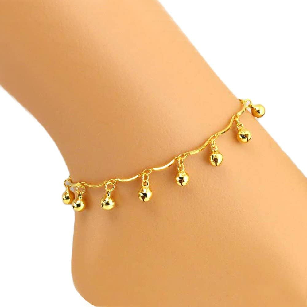 Rosary Bracelet Barefoot Bells Women Foot Bracelet Ankle Jewelry Beach Sandal Anklet - Ankle Bracelets for Women Teen Girls Jewelry Gifts (Gold, One Size) Apparel & Accessories > Jewelry > Anklets Generic