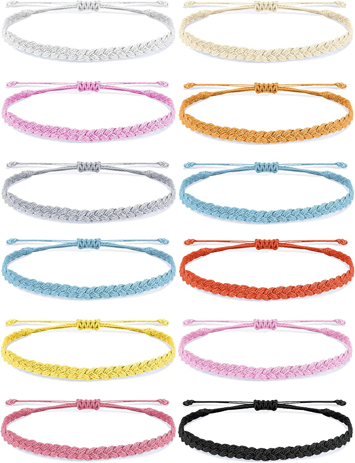 Waterproof String Bracelets for Girls Summer Wave Bracelet Friendship Handmade Wave Bracelet Apparel & Accessories > Jewelry > Bracelets Highven V-12pcs-String Bracelets