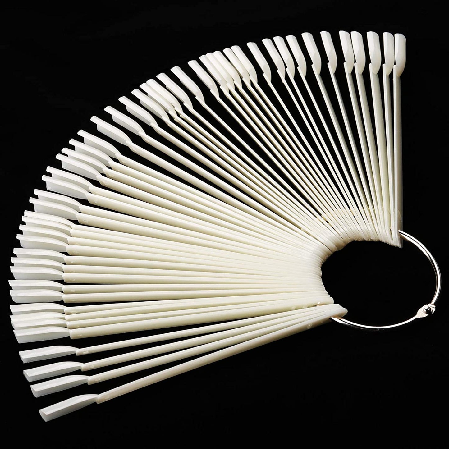 KOHAND 200PCS Nail Swatches Sticks, Fan-Shaped Natural Nail Tips Nail Art Palette Board Practice Tool Set with Stainless Steel Ring Holder for Nail Art Polish Display and DIY Health & Beauty > Personal Care > Cosmetics > Cosmetic Tools > Nail Tools KOHAND