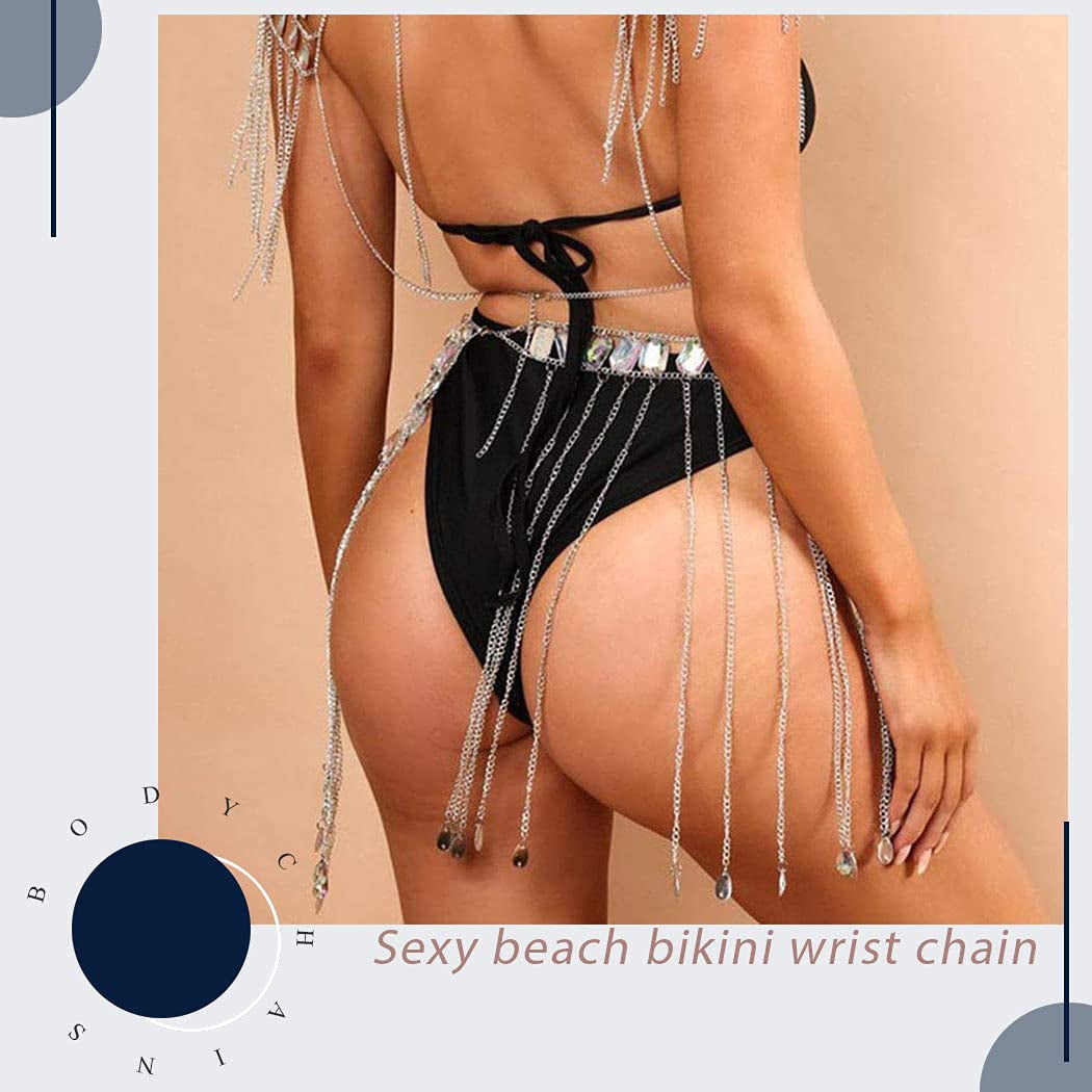 Canb Rhinestone Body Chains Sexy Body Belly Waist Skirt Chain Festival Body Jewelry for Women and Girls (Ⅱ) Apparel & Accessories > Jewelry > Body Jewelry CanB