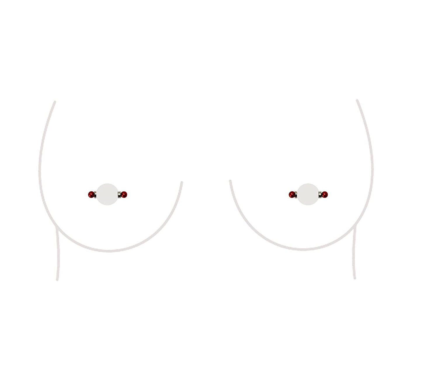 Non-Piercing Nipple Ring Magnetic Barbell Stud Fake Body Jewelry for Women (B - Black (Regular)) Apparel & Accessories > Jewelry > Body Jewelry All Body Art A - Mini (Red)