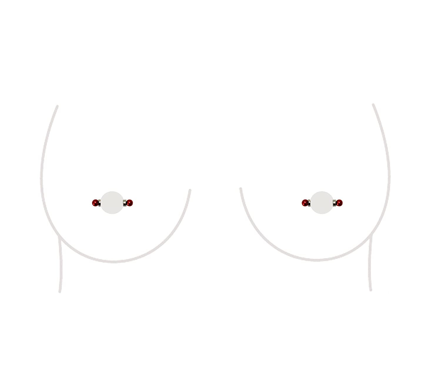 Non-Piercing Nipple Ring Magnetic Barbell Stud Fake Body Jewelry for Women (B - Black (Regular)) Apparel & Accessories > Jewelry > Body Jewelry All Body Art A - Mini (Red)