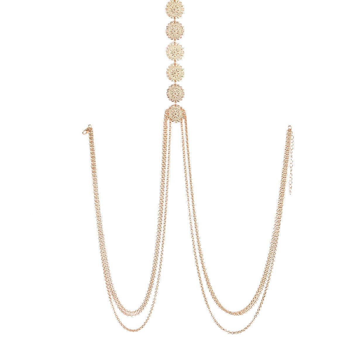 Fxmimior Belly Body Chain Hot Bikini Sexy Double Gold Layer Cross over Harness Body Jewelry Waist Charm Belly Chain for Women Apparel & Accessories > Jewelry > Body Jewelry fxmimior