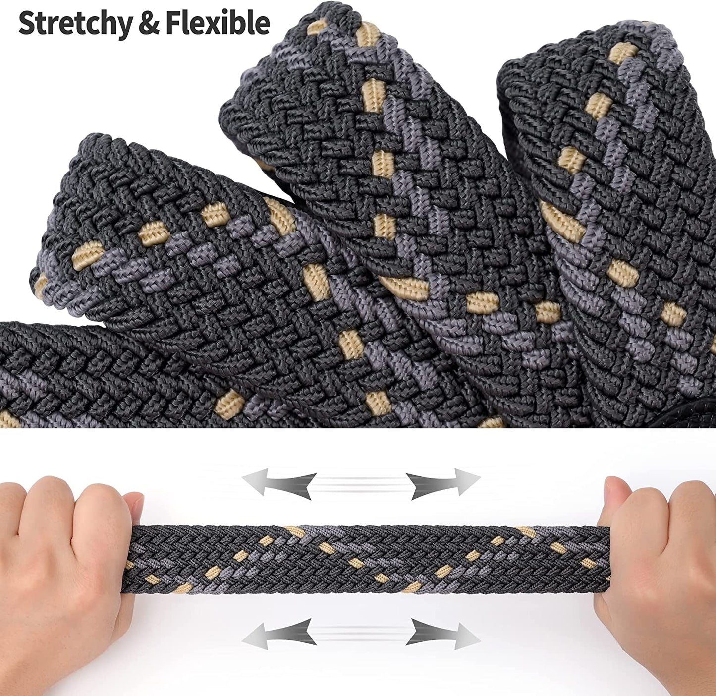 Univo Colors Multicolor Braided Elastic Stretch Belt Oval Pin Buckle Leather Loop End Tip for Women Girls Child Junior Men Apparel & Accessories > Clothing Accessories > Belts univo colors