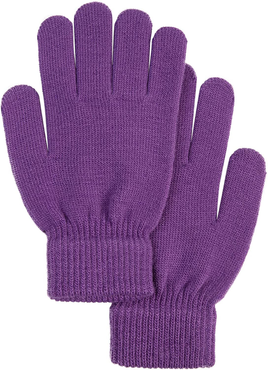 Simplicity Men/Women Winter Classic Solid Colored Knit Gloves Apparel & Accessories > Clothing Accessories > Gloves & Mittens Simplicity 38_purple