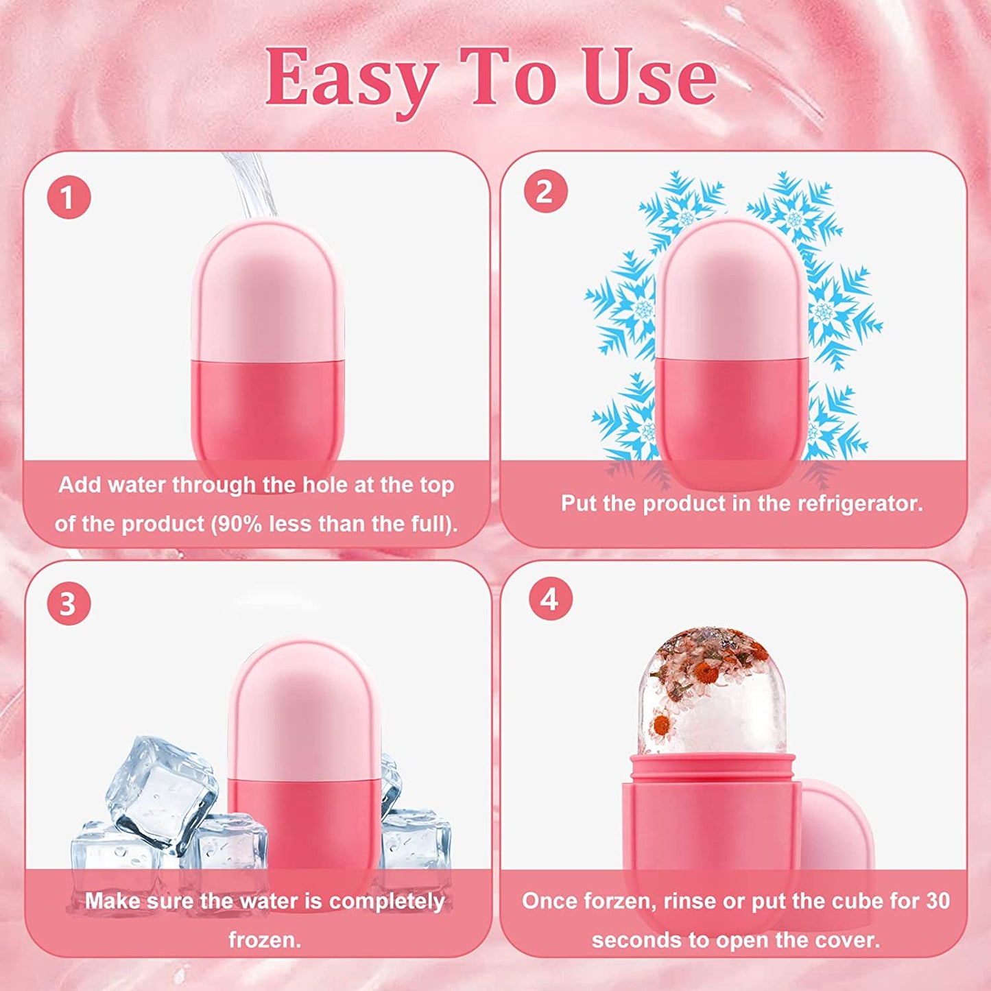 Ice Roller for Face Eye and Neck, Esznuoky Facial Beauty Ice Mold for Brighten Skin & Enhance Your Natural Glow, Cold Therapy Massage Tool for Shrink Pores, Reduce Acne (Pink) Health & Beauty > Personal Care > Cosmetics > Cosmetic Tools > Skin Care Tools Esznuoky