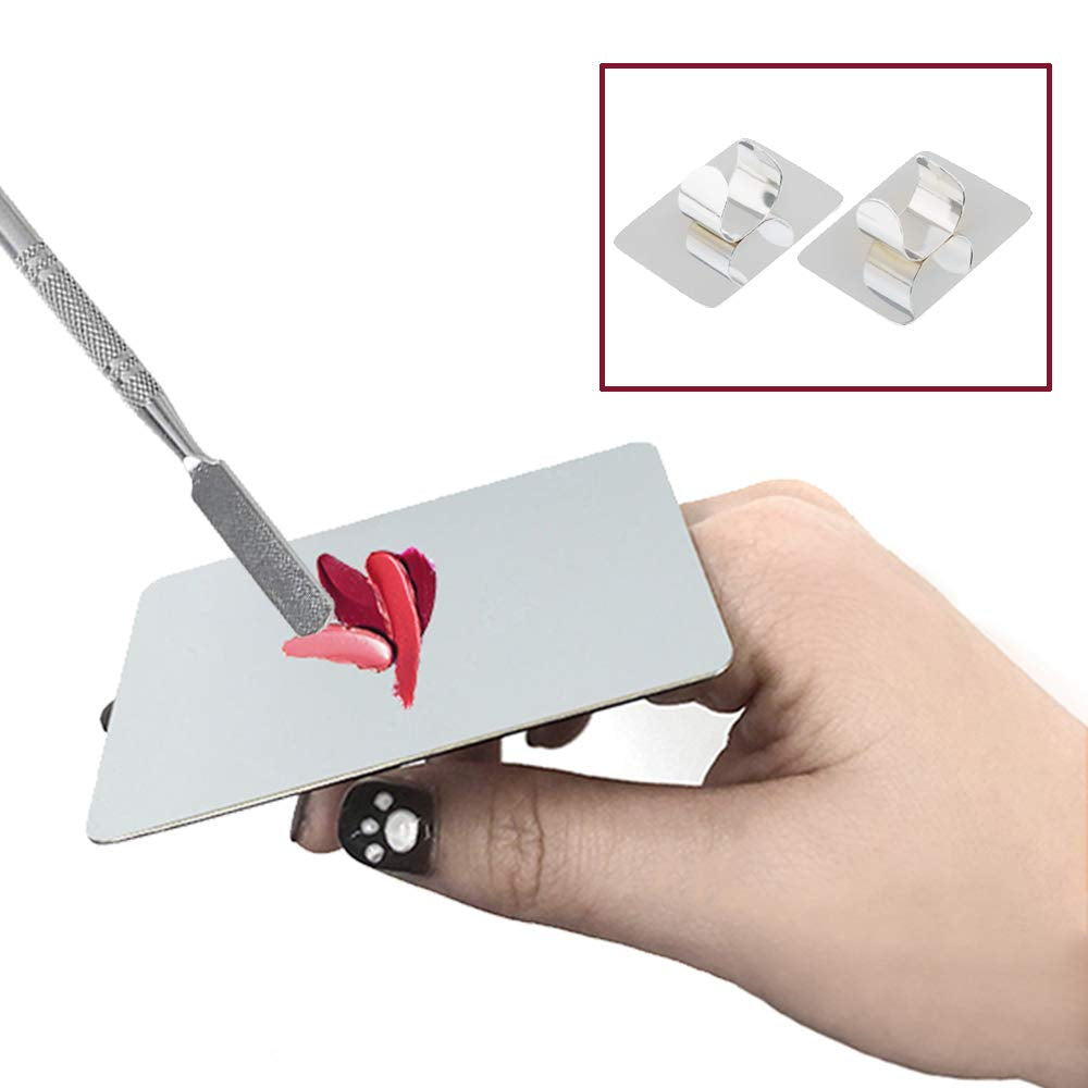 Cosmetic Palette with Mini Ring Palette and Spatula Set Tool 3-Wells Stainless Steel Mixing Makeup Palette Women Cosmetic Palette for Makeup Nail Art Accessories Pack of 3 Health & Beauty > Personal Care > Cosmetics > Cosmetic Tools > Makeup Tools Sumkyle