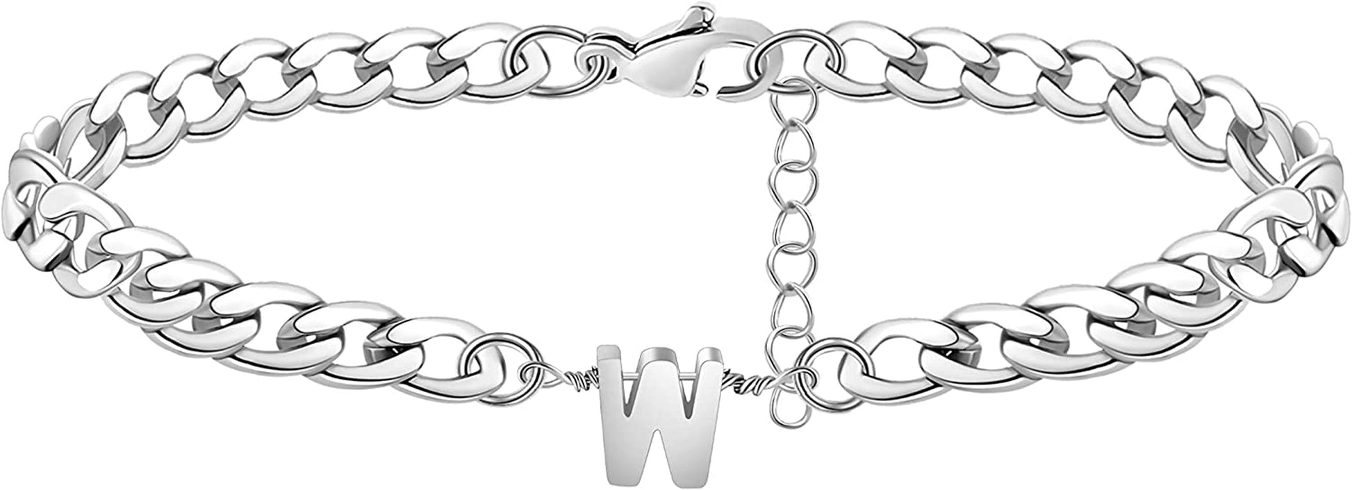 Silver Anklet Initial Ankle Bracelets for Women Teen Girls Figaro Chain Personalized Birthday Gifts for Women Summer Gift Beach Jewelry Anklet for Women Letter A-Z Jewelry Apparel & Accessories > Jewelry > Anklets JoycuFF W