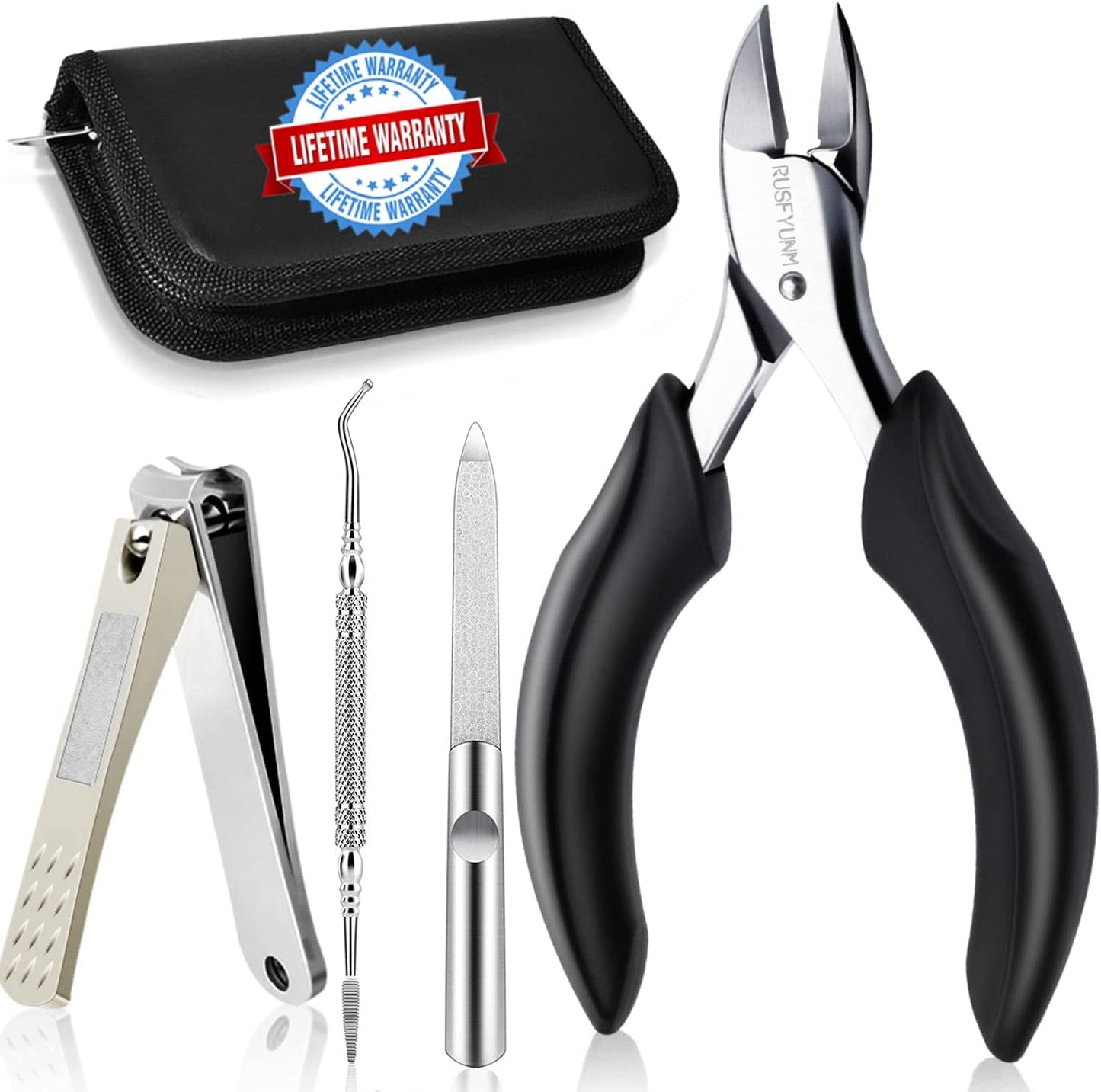 Toe Nail Clippers Adult,Long Handle Large Toenail Clippers for Thick Nails Ingrown Toenail Treatment Tool, Professional Nail Clippers Set,Sharp Toenail & Fingernail Clippers for Men, Women & Seniors Health & Beauty > Personal Care > Cosmetics > Cosmetic Tools > Nail Tools RUSFYUNM