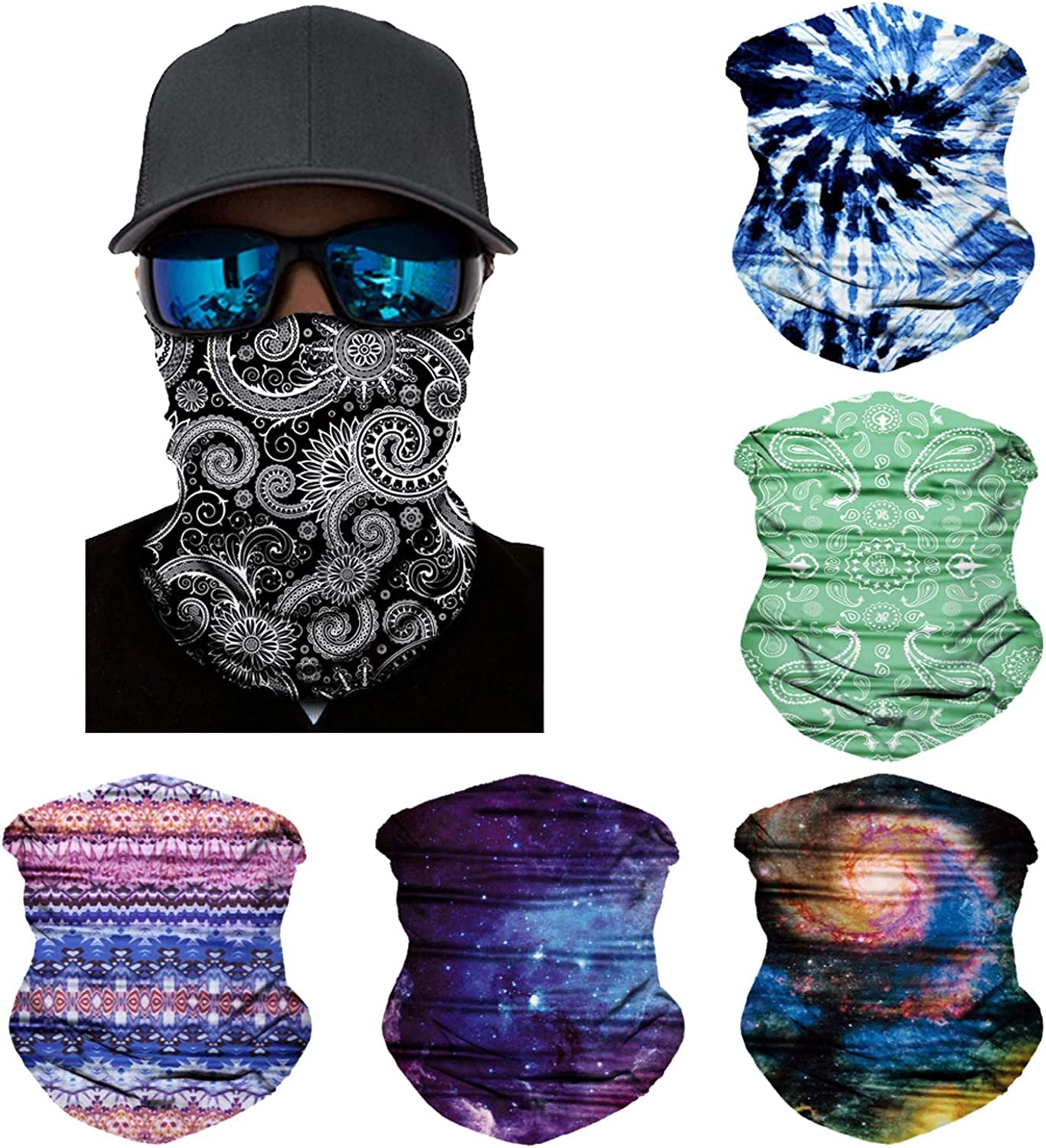 Oureamod Wide Headbands for Men and Women Athletic Moisture Wicking Headwear for Sports,Workout,Yoga Multi Function (Fantasy) Apparel & Accessories > Clothing Accessories > Headwear Oureamod