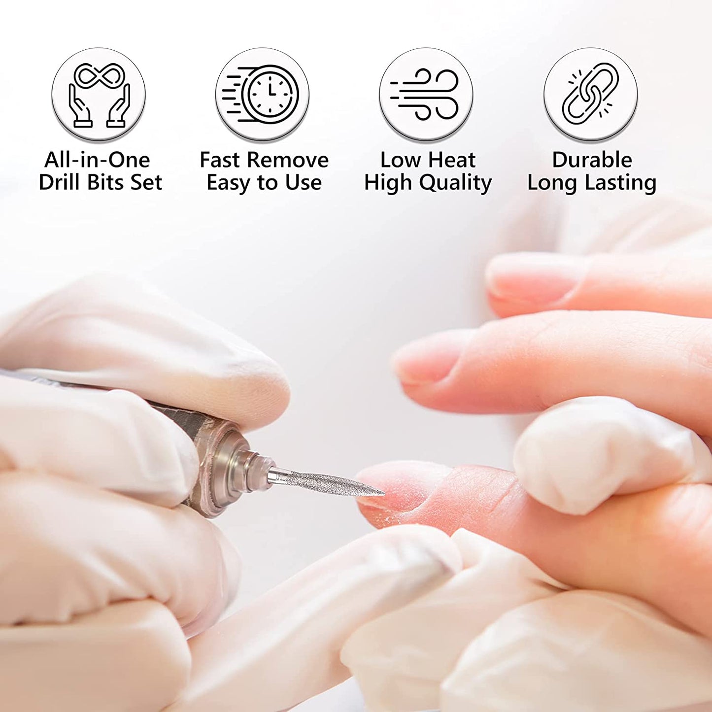 Melodysusie 10Pcs Nail Drill Bits Set, 3/32 Inch Diamond Cuticle Nail Bits Kit for Nail Drill E-File, Manicure Pedicure Remover Tools for Acrylic Gel Nails, Salon Home Nail Care Supplies, Silver Health & Beauty > Personal Care > Cosmetics > Cosmetic Tools > Nail Tools MelodySusie