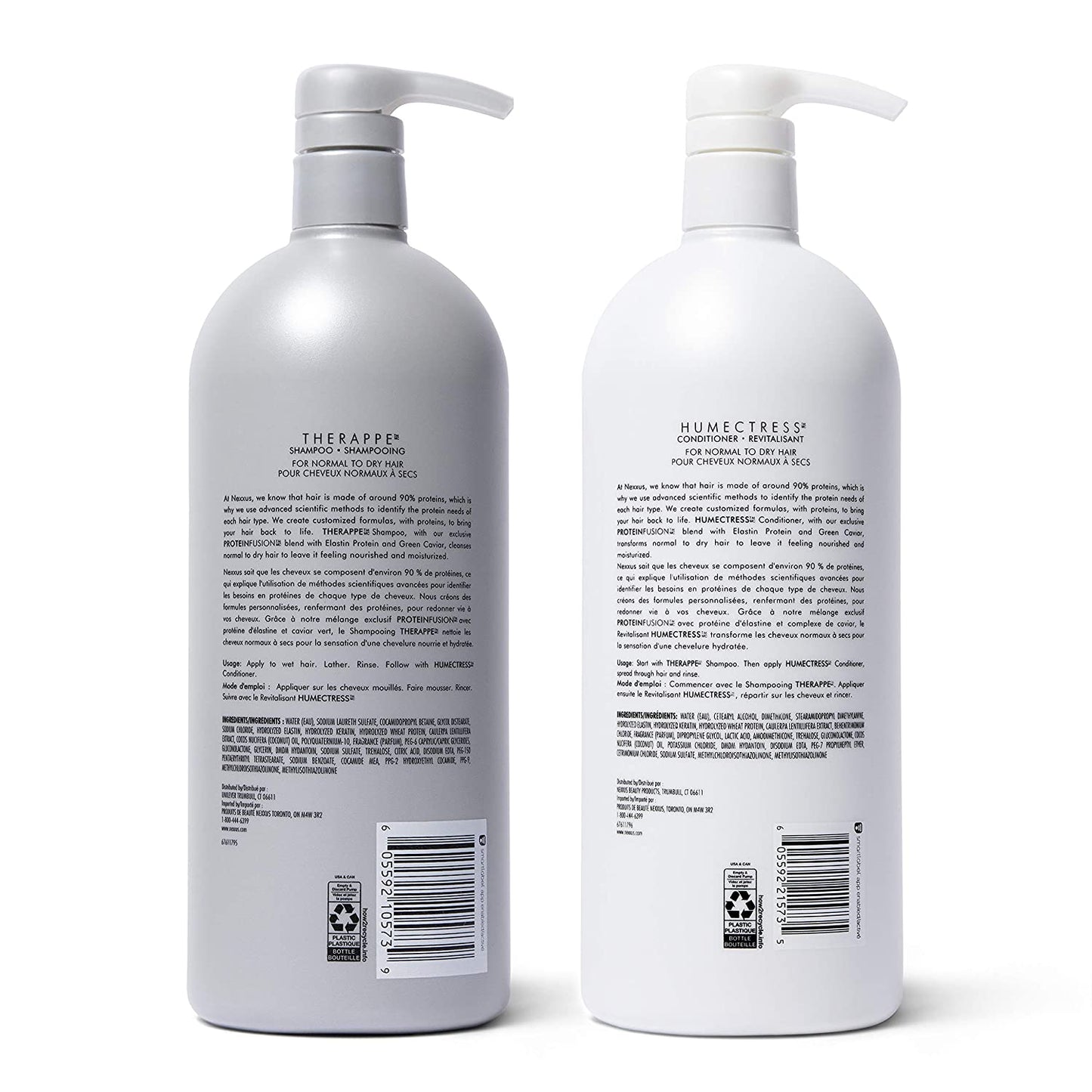 Nexxus Shampoo and Conditioner for Dry Hair Therappe Humectress Silicone-Free, Moisturizing Caviar Complex and Elastin Protein 33.8 Oz 2 Count Health & Beauty > Personal Care > Hair Care Nexxus