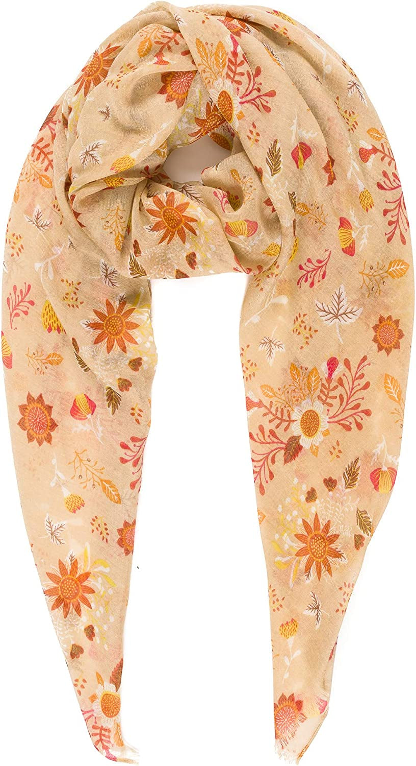 Scarfs for Women Lightweight Floral Flower Fashion Wrap Shawl Fall Winter Apparel & Accessories > Clothing Accessories > Scarves & Shawls MIMOSITO Acacia-2