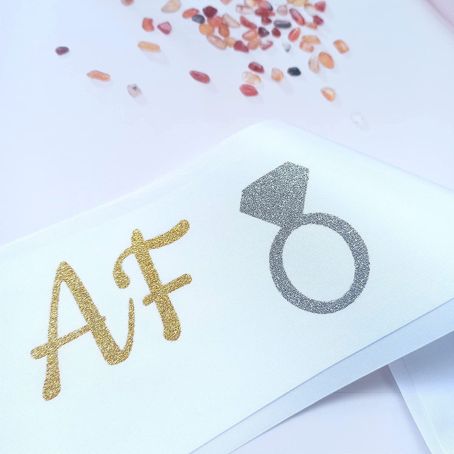 Magnusson'S Garden Engaged AF Sash, I Said Yes Couple Wedding Party, Bridal Shower, Bachelor, Bachelorette, Engagement Party Accessory, Gift for Women, Bride, Groom-To-Be, Future Mr and Mrs, Gold Apparel & Accessories > Clothing Accessories > Sashes Magnusson's Garden