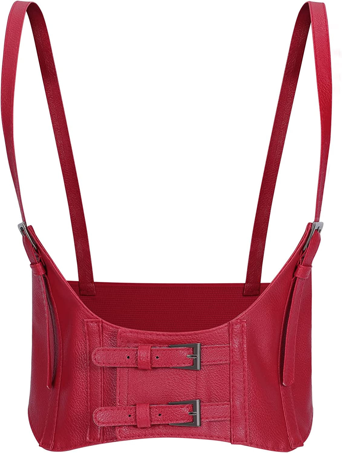 LEACOOLKEY Women Fashion Body Waist Belt Steampunk Underbust Corset Belt for Dress Apparel & Accessories > Clothing Accessories > Belts LEACOOLKEY E-red Under bust girth 26"-31"