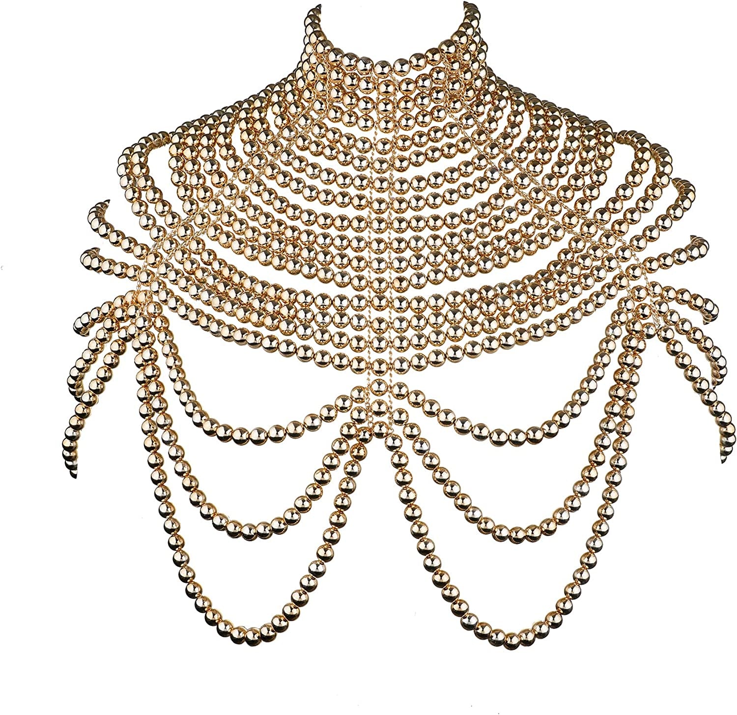 Ccbodily Pearl Body Chain Bra - Fashion Shoulder Necklaces Bra Chain Body Jewelry Apparel & Accessories > Jewelry > Body Jewelry CCbodily A-GOLD