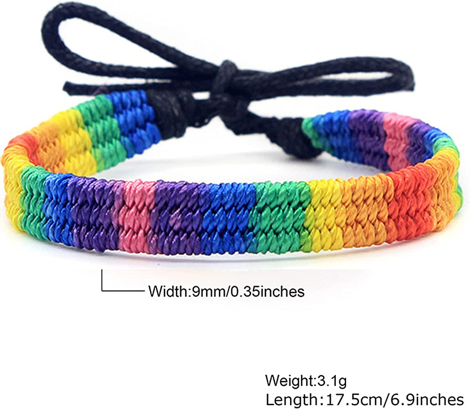 Nanafast Rainbow LGBT Pride Bracelet Handmade Braided Friendship String Bracelet for Gay & Lesbian LGBTQ Wristband Adjustable Size Apparel & Accessories > Jewelry > Anklets Nanafast