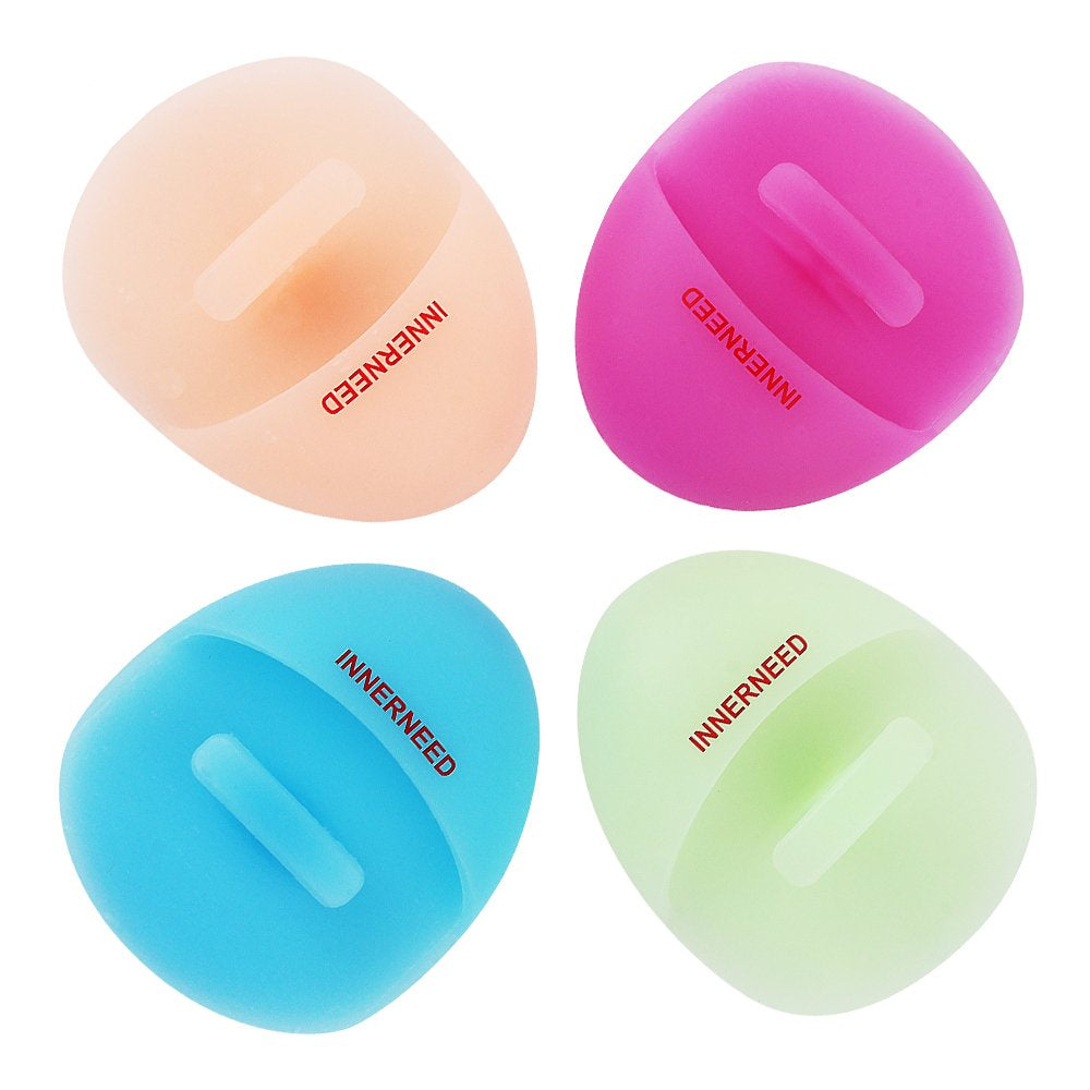 INNERNEED Super Soft Silicone Face Cleanser and Massager Brush Manual Facial Cleansing Brush Handheld Mat Scrubber for Sensitive, Delicate, Dry Skin (Pack of 4) Health & Beauty > Personal Care > Cosmetics > Cosmetic Tools > Skin Care Tools INNERNEED 4 Mix Color
