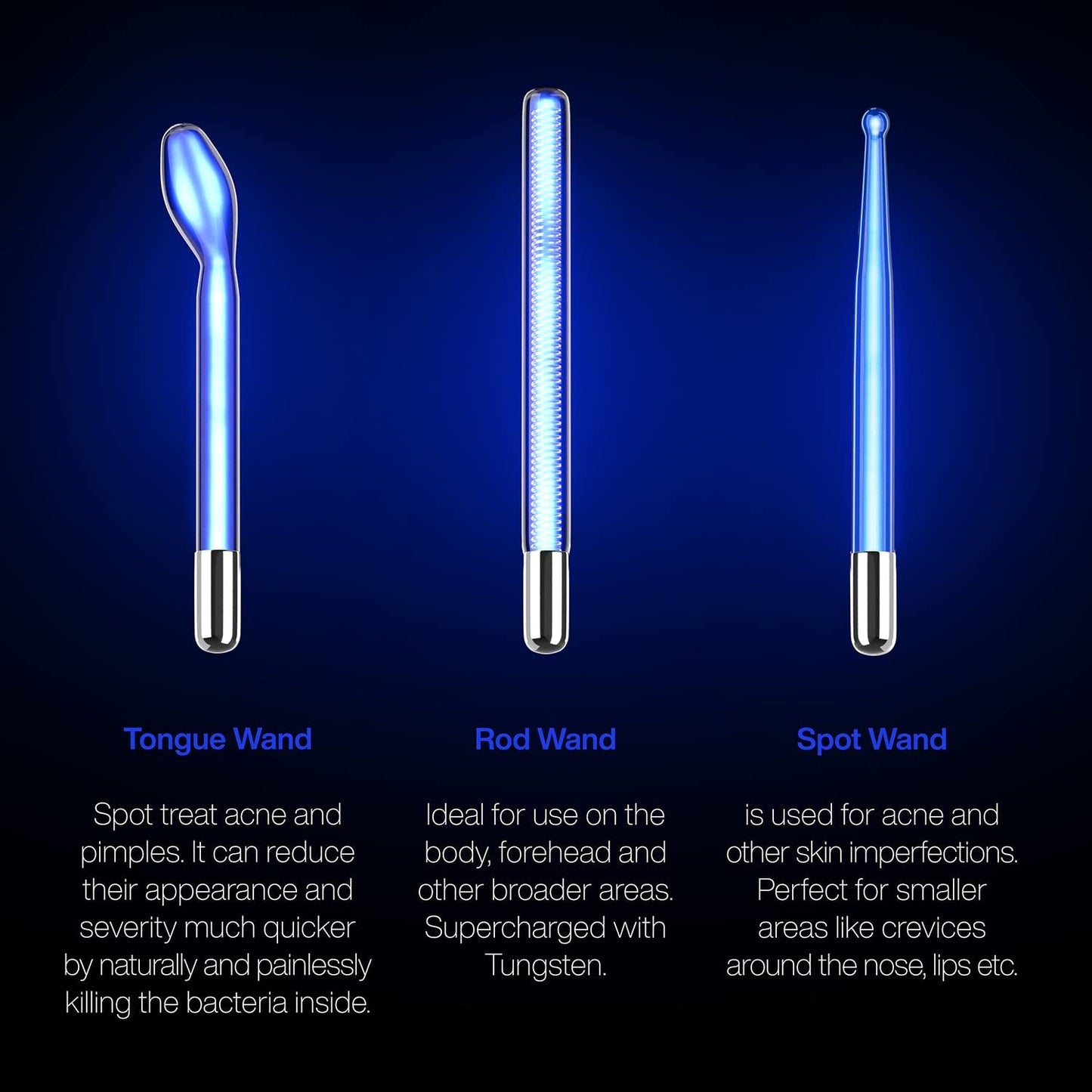Nuderma Clinical Skin Therapy Wand - Portable High Frequency Skin Therapy Machine W 6 Fusion Neon + Argon Wands – anti Aging - Blemish & Spot Control - Skin Tightening & Radiance - Wrinkle Reducing Health & Beauty > Personal Care > Cosmetics > Cosmetic Tools > Skin Care Tools Pure Daily Care