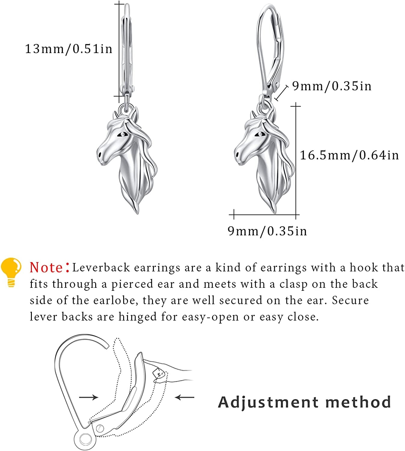 Horse Earrings 925 Sterling Silver Animal Horse Stud Earrings Horse Jewelry Gifts for Mother'S Day Women Girls Teens Horse Lovers Apparel & Accessories > Jewelry > Earrings Silikepa