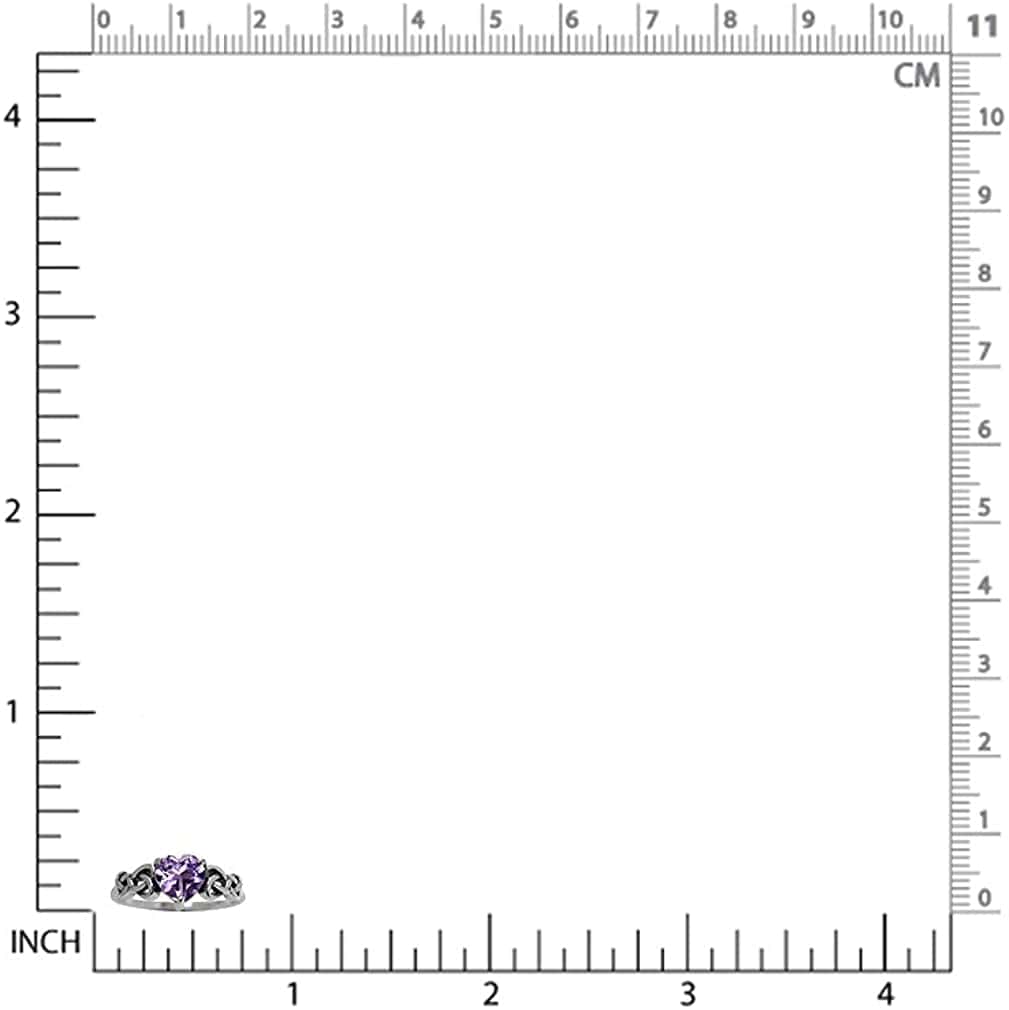 1.04Ct. Natural Heart Shape Amethyst 925 Sterling Silver Celtic Knot Ring