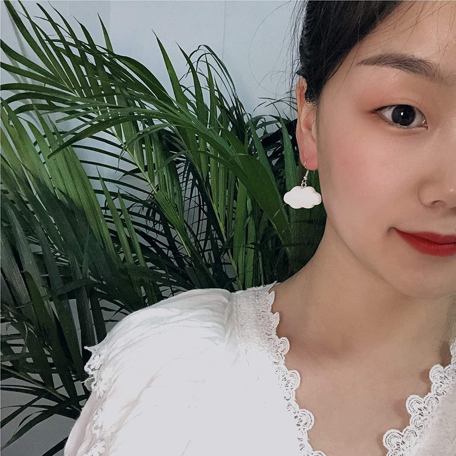 1-12 Pairs Funny Earrings Rubber Duck Gummy Bear Goldfish Water Bottle Strawberry Mushroom Boba Tea Butterfly Cloud Flowers Dinosaur Egg Earrings