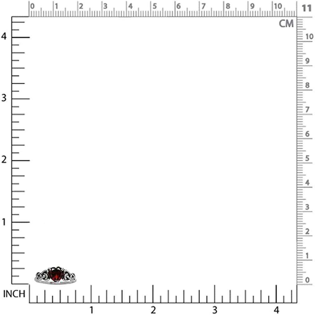 1.15Ct. Natural Heart Shape Garnet 925 Sterling Silver Celtic Knot Ring