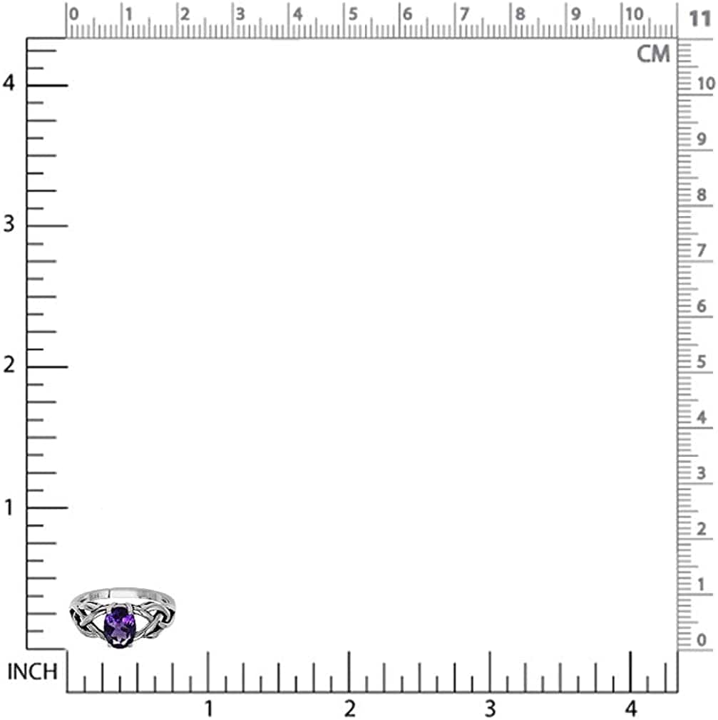 1.18Ct. Natural African Amethyst 925 Sterling Silver Celtic Knot Solitaire Ring