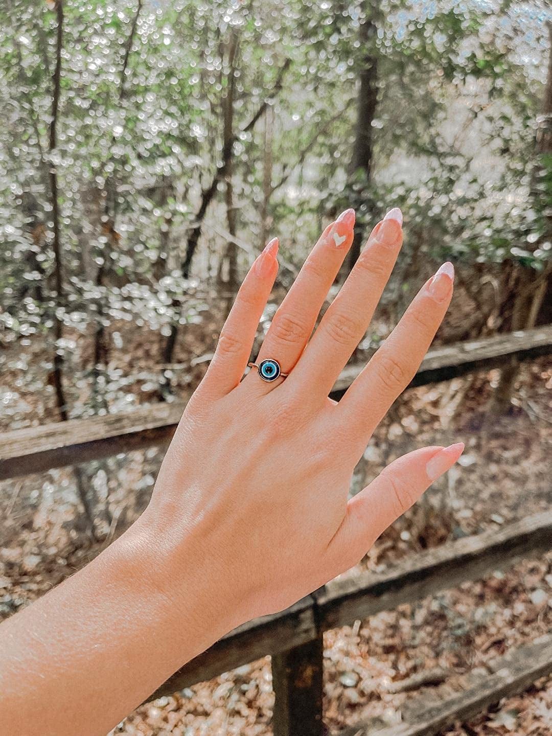 1.5Mm Stainless-Steel Evil Eye Ring